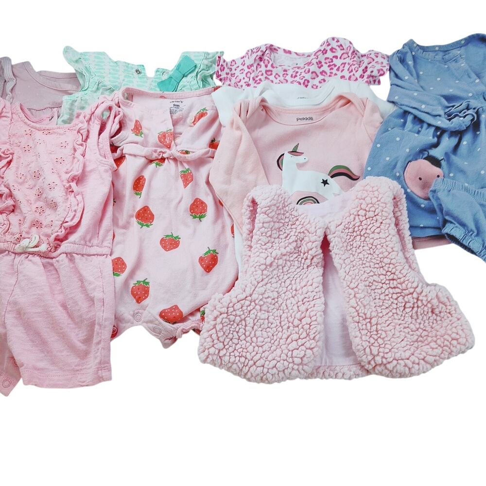 Girls' Rompers & Onesies 9m Bundle Carter's, Pekkle & More